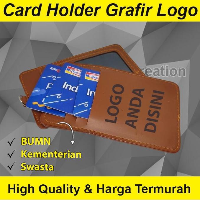 Dicdoc- Id Card Holder Grafir Bumn Holder Kulit Name Tag Custom Pln Telkom Mandiri Bni Bri