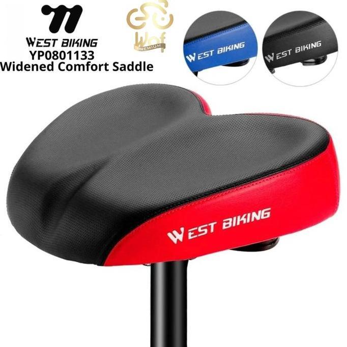 WEST BIKING 133 YP0801133 Sadel Jok Sepeda Listrik MTB Seli Lebar Empuk Fold Bicycle E Bike Seat Wid