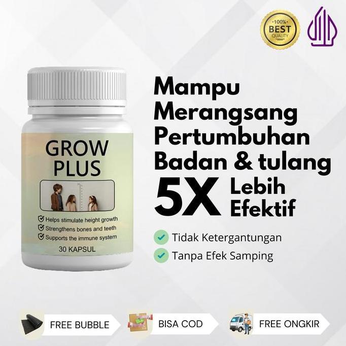 GROW PLUS - Herbal Peninggi Badan Terbaik Untuk Remaja dan Dewasa hingga 5 - 15 cm ampuh halal 100% 