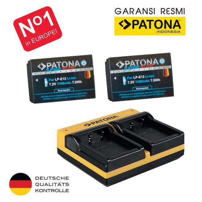TERBARU - PATONA Battery & Charger for Canon LP-E12 LPE12 E12 Baterai EOS 100D M M2 M10 M50 M50ii M5