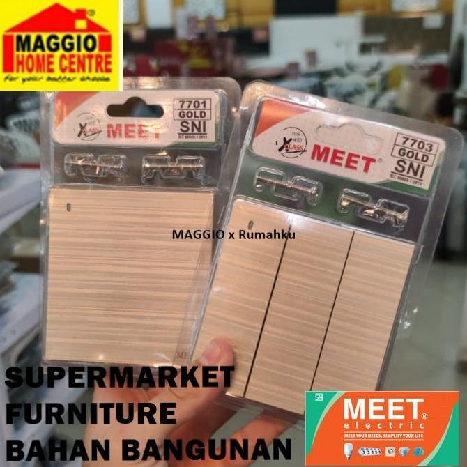 SAKLAR LAMPU RUMAH & STOPKONTAK I SAKELAR MODEL GOLD - MEET