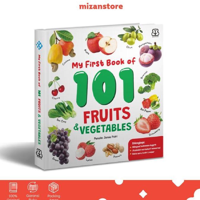 BEST Bentang Kids Buku Anak My First Book of 101 Fruits & Vegetables Bilingual Boardbook (1-5 Tahun)
