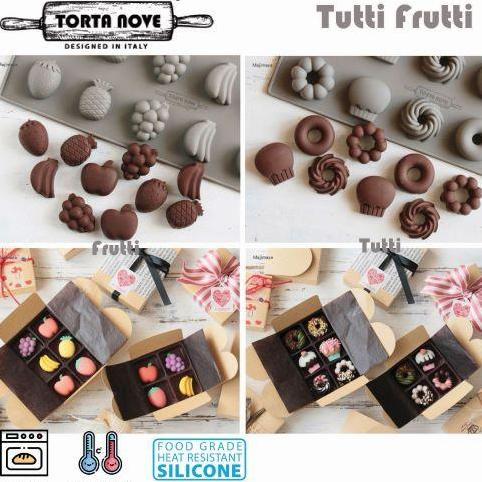 CETAKAN COKLAT ES BATU SILIKON CETAKAN KUE BULAT DONAT KECIL MINI BUAH