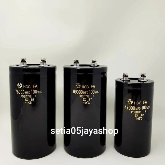 Capasitor Kapasitor Elco Elko 47000Uf 69000Uf 75000Uf 100V Hcg Origina Diskon