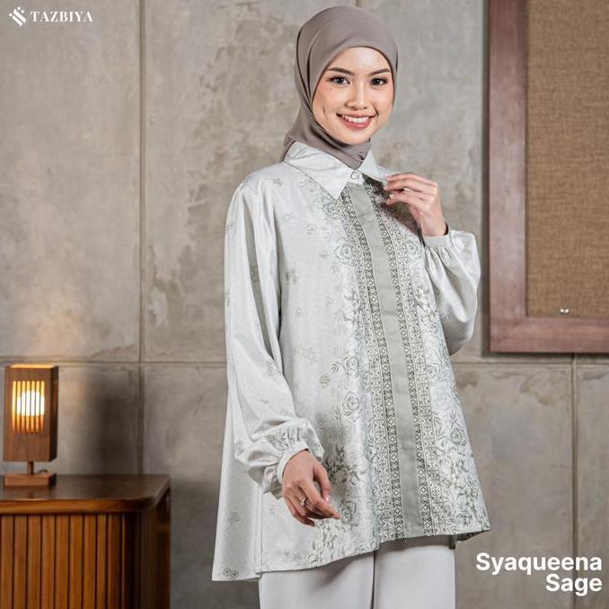 [NEW] Tazbiya Blouse Syaqueena Collection Series| Tunik Silk
