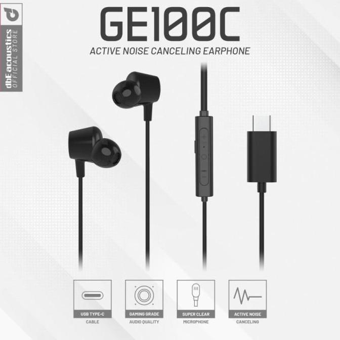 dbE GE100C Type C ANC Gaming Earphone with Microphone USB Type C