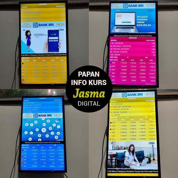 Papan kurs digital, papan suku bunga, display kurs tanpa komputer