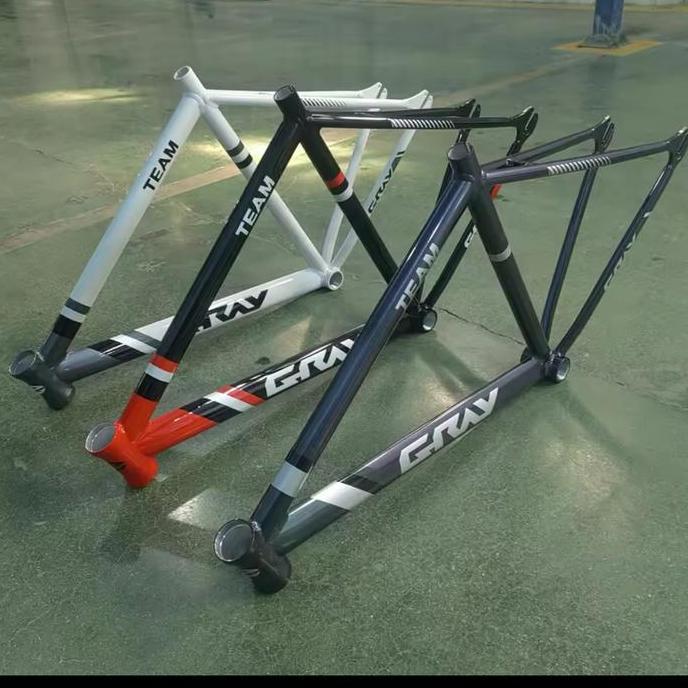TERBARU - Frameset GRAY TEAM alloy fixie