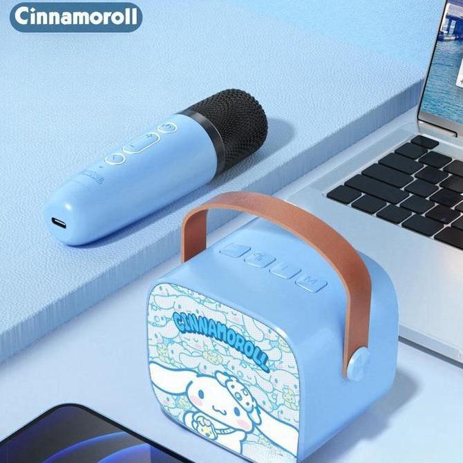 Kuromi Speaker Mikrofon Bluetooth Nirkabel Mini Speaker Portabel Kuromi Keluarga Sanrio Baru Mengatu
