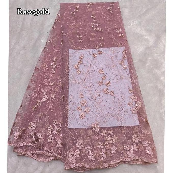 LA10 }} Bahan Kain Brokat Brukat Meteran Mewah/ Kain Tile Akar Mutiara Gliter/ Kian Tulle Tille/ Kai