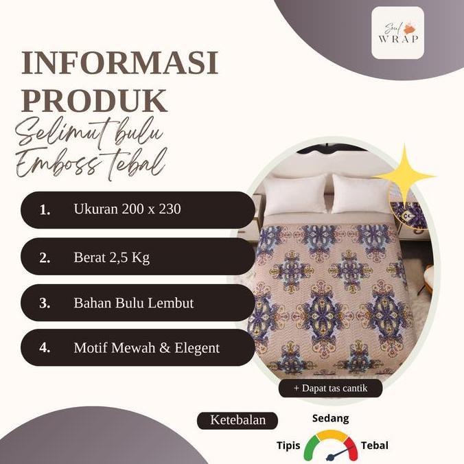 [Selimut Emboss Tebal] - SELIMUT BULU EMBOSS TEBAL JUMBO 200 X 230
