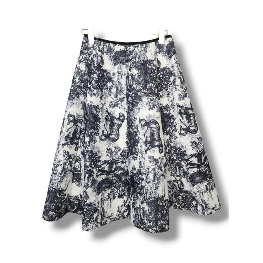 [BW107] - Bawahan Rok Midi Scuba Perempuan Import Motif Full Print HM