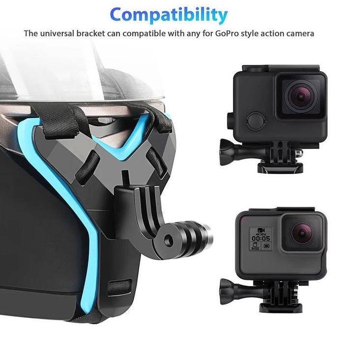 Frembit- Chin Strap Mount Helmet Mounting Di Dagu Helm Sepeda Motor Untuk Gopro Xiaomi Yi Aksesoris 