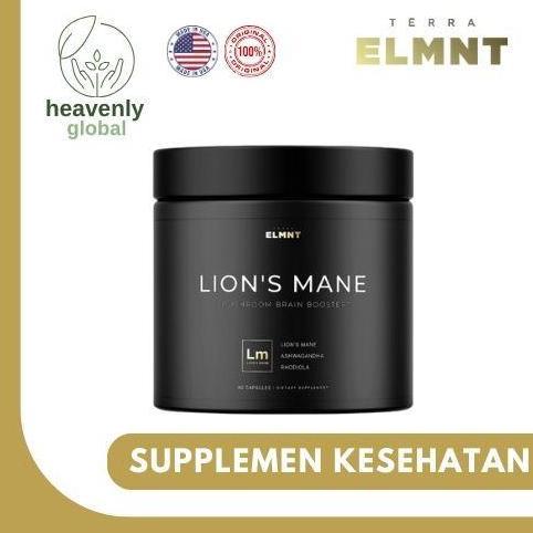 TERRA ELMNT Lion's Mane Mushroom Brain Booster - 60 Capsules, N0n-GMO