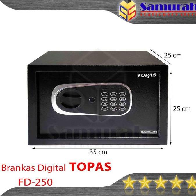 Safe Deposit Box Topas FD 250 Password Kode Pin / Cash Safety Box Brankas Digital LED 25 cm FD-250 /