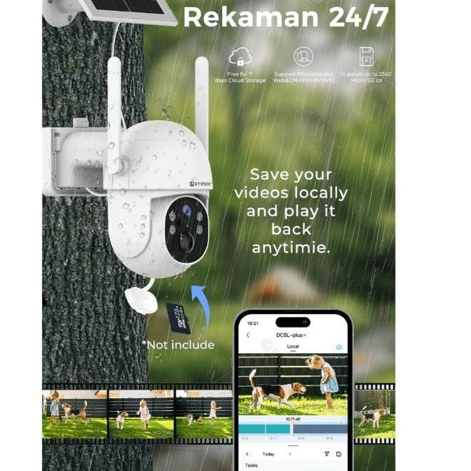 Agent- Eyesec Cctv 4G Tenaga Surya Pir Low Power Outdoor Weatherproof Cctv Solar 10500Mah Battery Ka