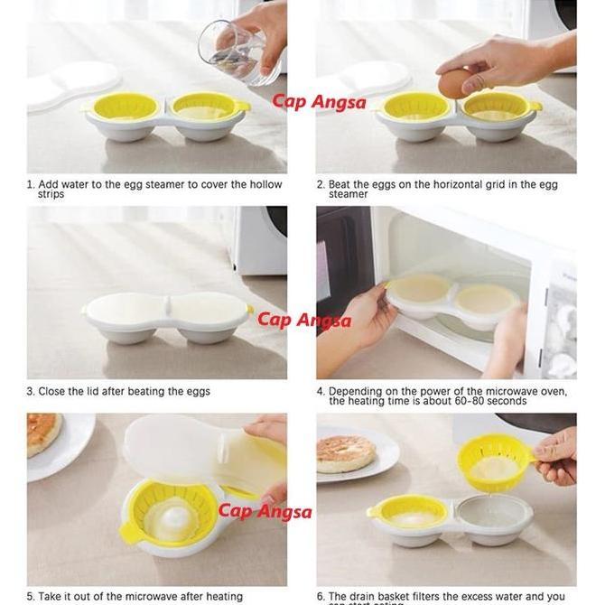 [CAP ANGSA] ALAT KUKUS TELUR MICROWAVE | Egg Poacher 2 Telur Sekaligus | Cetakan Telur Rebus/Kukus/P