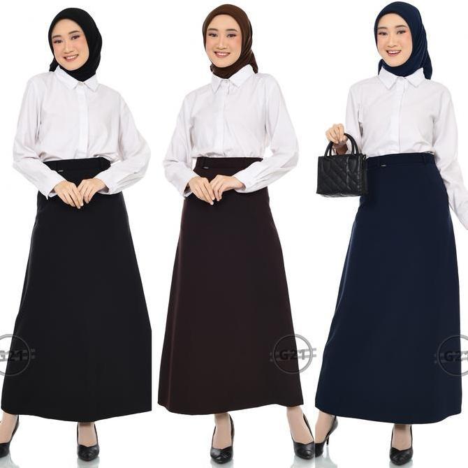 Wmn- Rok Kerja Wanita Panjang Rok Hitam Panjang A Line Skirt Payung Standar Dan Jumbo Big Size Rok P