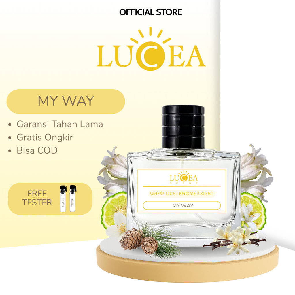 LuceaScent | Parfum My Way Parfume Cowok Cewek Uniseks Aroma White Floral, Tuberose, Citrus Tahan La