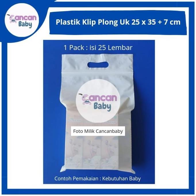 Plastik Ziplock 25x35+7 Putih Susu Klip Plong Pond Baju Garment Hijab