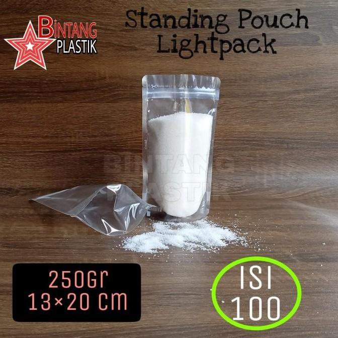 Standing Pouch LIGHTPACK 250gram 13x20 cm Plastik Klip Bening isi 100