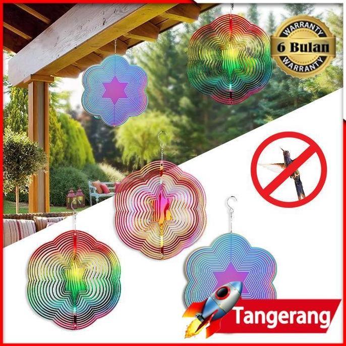 KAULANO Alat Pengusir Burung Gantung / Alat Mengusir Burung / Pengusir Burung Putaran Angin Reflekti
