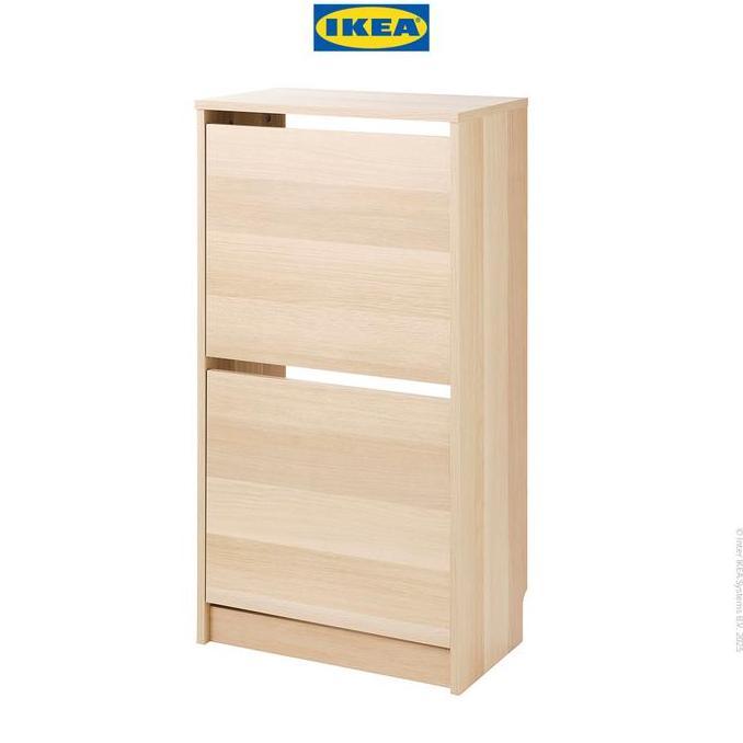IKEA BISSA Rak Kabinet Sepatu Dengan 2 Kompartmen Kayu 49x28x93 cm   Furniture (TERBAIK) (TERBARU) (