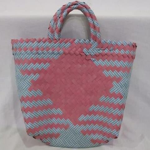 Keranjang belanja Mini Anyaman Plastik Warna/Tas Pasar/Kantong Belanja