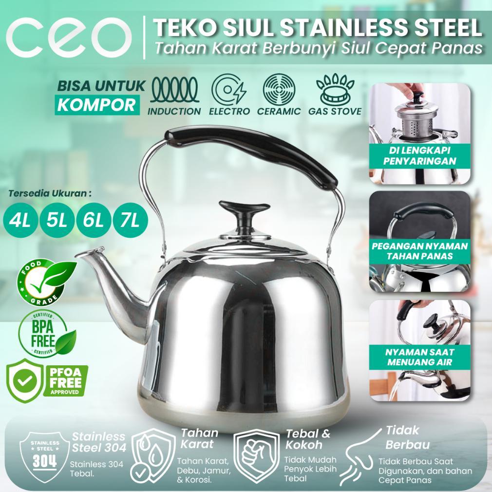 CEO Teko Siul Bunyi Stainless Steel 304 Ceret Pemanas Masak Air Minuman Kuat Tahan Lama Cepat Panas