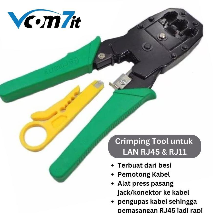 Modular Crimping Tool 3 Lubang RJ11 RJ45 Tang Krimping LAN Cat5e Cat6