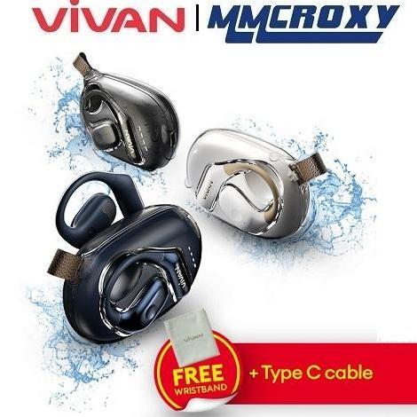 Vivan Sport X2 Earphone Bluetooth 5.4 Open Ear TWS Earbuds 4 Mic ENC Call Powerfull Bass IPX5 (TERBA