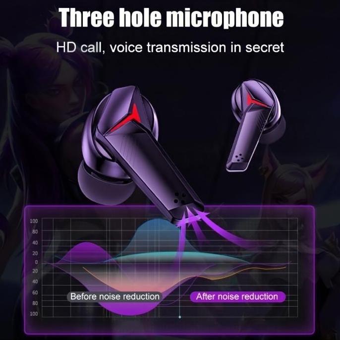 T33 Wireless Gaming Headset Bluetooth 5.1 Earphone TWS Bass Stereo