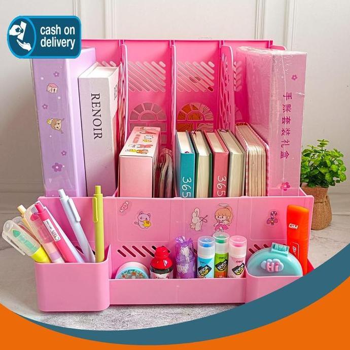NEW - RAK ORGANIZER BUKU 8 SEKAT DIY BAHAN PLASTIK MULTIFUNGSI WARNA WARNI