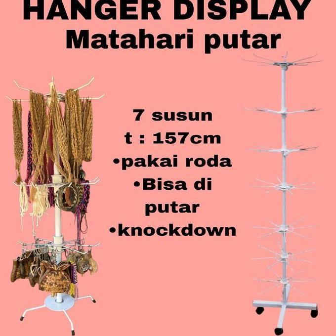 TERMURAH - Display Matahari 7 susun Rak Putar Gantungan aksesories Ukuran Besar