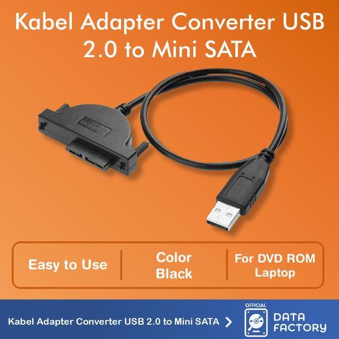 TERMURAH - Kabel Adapter Converter USB 2.0 to Mini SATA untuk Laptop CD / DVD R