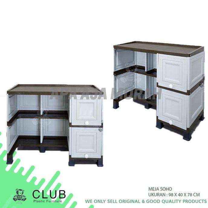 NEW - CLUB MEJA BELAJAR + LEMARI CABINET PLASTIK SOHO -1 / MEJA KANTOR + LEMARI CABINET CLUB SOHO -1