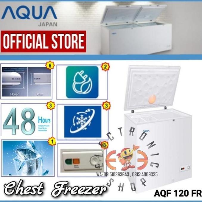 Aqua AQF120 chest Freezer 120 L - AQF 120 FR (TERBAIK) (TERBARU) (TERMURAH)