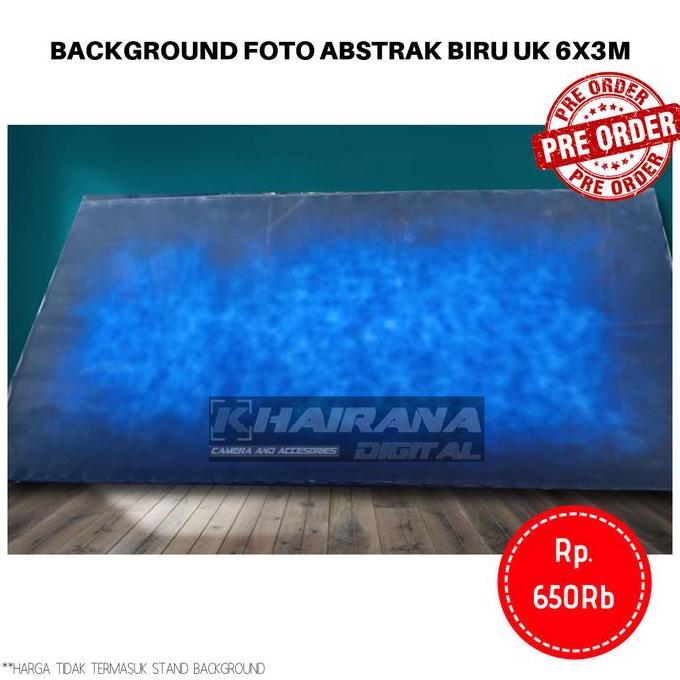 TERBARU - Background Backdrop Layar Foto Wisuda abstrak biru hitam Besar 6x3m