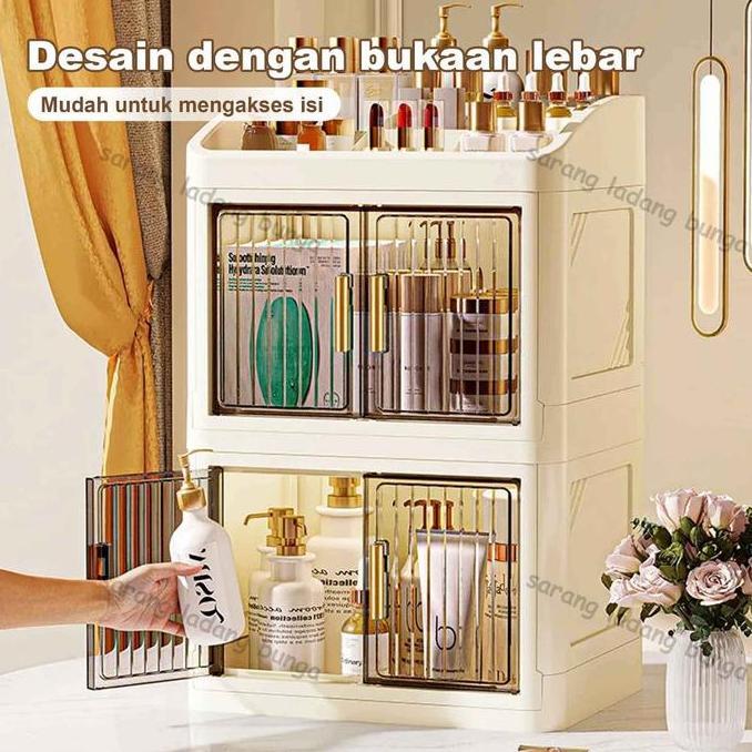 Promo Lemari Rias Rak Meja Kosmetik Premium 3 Susun Jumbo Transparan  Rak Serbaguna Makeup Organizer