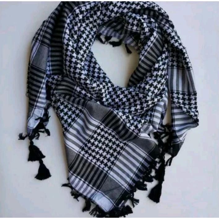 HEMAT LUAR BIASA Sorban Segi 4 Almas Hitam Rumbai - Sorban Arab Hitam Putih - Sorban Warna Merah Put