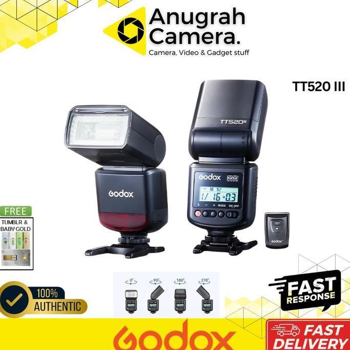 TERBARU - Godox TT520 III Godox TT 520III Godox TT-520III Thinklite TTL Kamera Flash for Sony / Cano