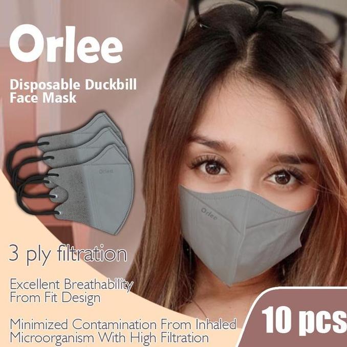 KEZHINES Masker Duckbill Earloop Cantol kuping embos merk Orlee  pcs grosir 1 Karton isi 200 pack is