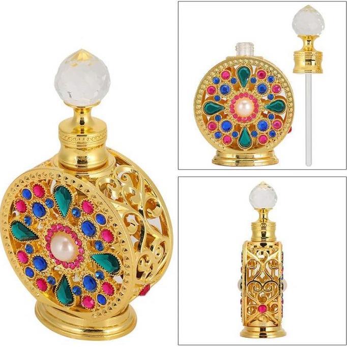 SABILULUNGAN 15ml Botol Parfum Antik Arab Botol Kosong Parfum Portabel Refillable Parfum