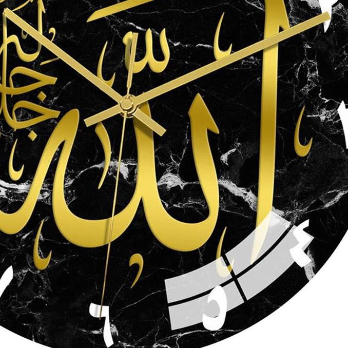 Promo Jam Dinding Kaligrafi Arab Aesthetic Acrylic Silent Movement Clock Cod