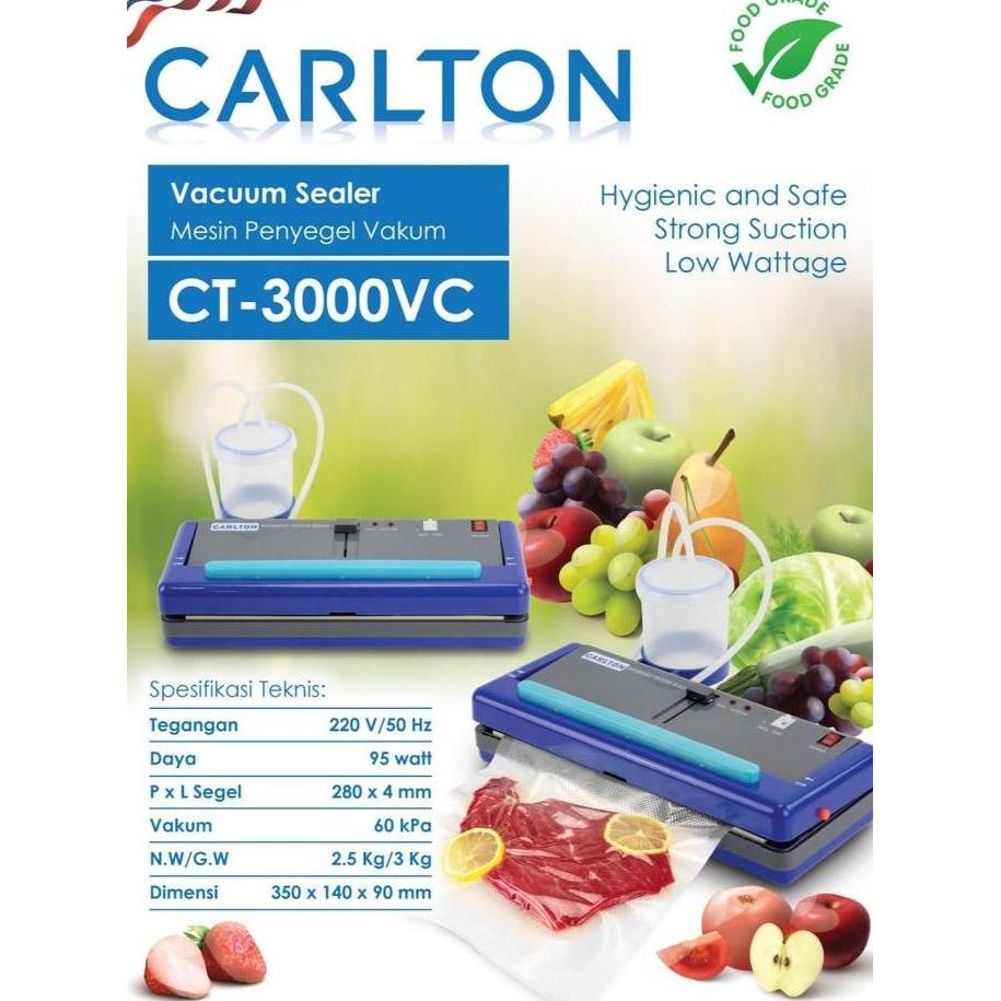MIOSHINOCHE Vacuum Sealer Portable CARLTON CT3000VS Penyegel Sealer Vakum Makanan