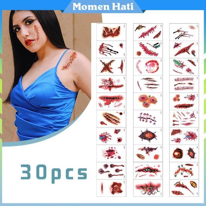 SABILULUNGAN Prank Terluka Jahitan Scar Wax Makeup Luka Darah Make Up Tato Luka Memar Tato Halloween
