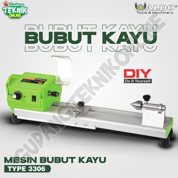 PAPANDAYAN Mesin Bubut Kayu 300mm ALDO 3306 / Wood Lathe Beads Woodworking ALDO 30cm - Mesin Catok K