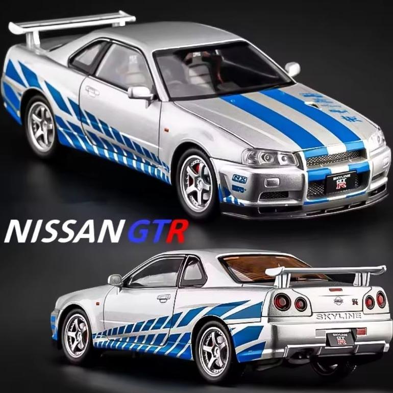 Lss Diecast Mobil Miniatur Nissan Gtr R34 Diecast Skala 1:32 Fast And Furious Jdm Car R34