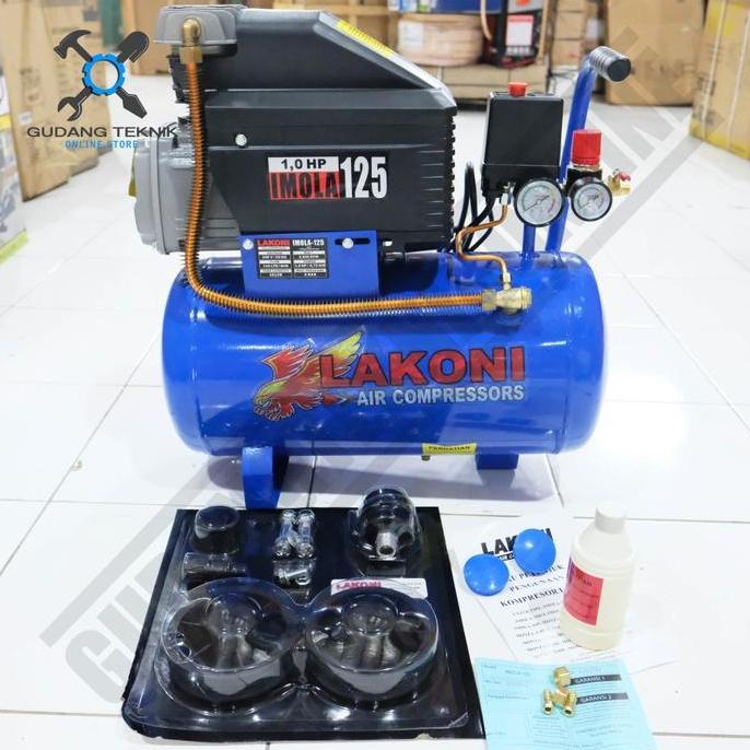 PANGRANGO Mesin Kompresor 1 PK IMOLA 125 Kompressor Lakoni Pompa Angin Udara Listrik Compressor 25L 