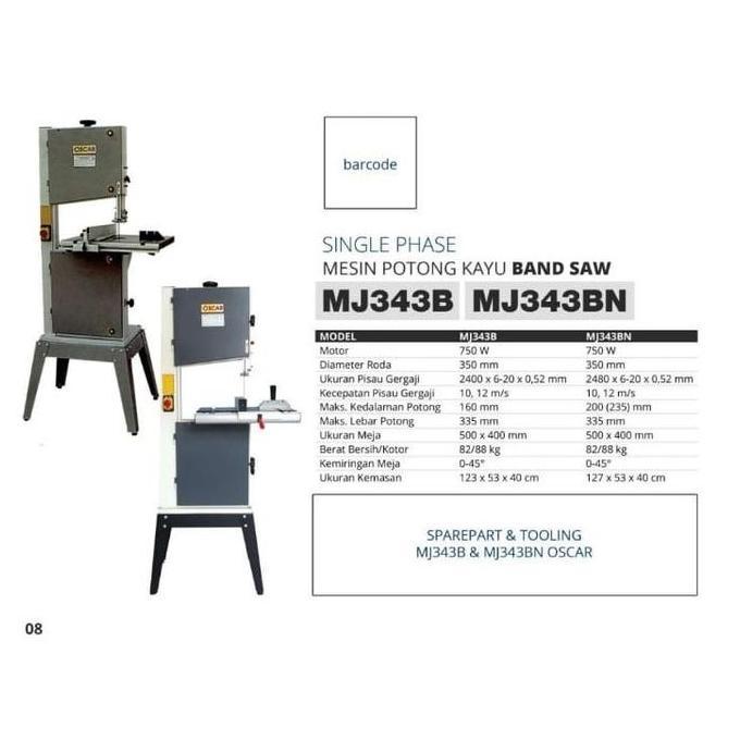 PAPANDAYAN Mesin Band Saw Bandsaw Gergaji Kayu MJ-343BN MJ 343BN OSCAR